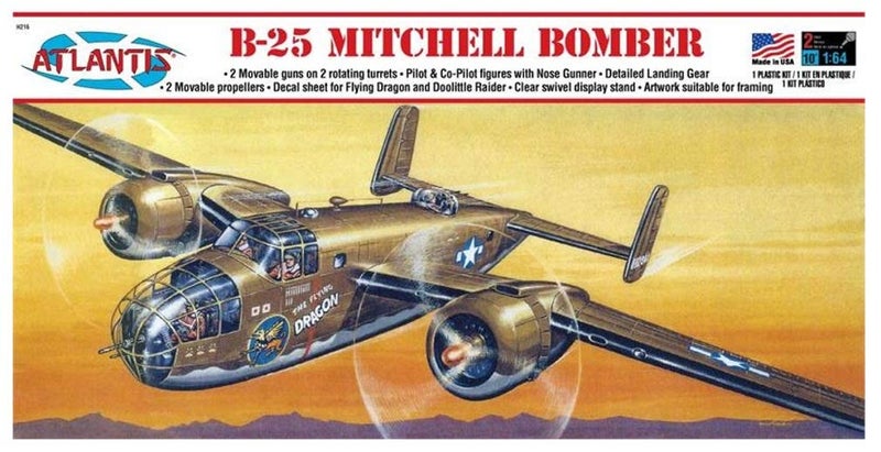 أتلانتيس طقم نموذج بلاستيكي لقاذفة القنابل أتلانتس بي-25 ميتشل من الحرب العالمية الثانية بمقياس 1/64، لعبة وهواية - Image 5